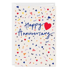 Retro Confetti Custom Anniversary Card