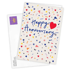 Retro Confetti Custom Anniversary Card