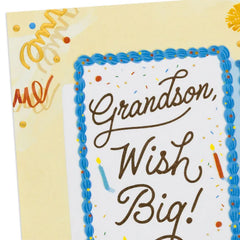 Wish Big Birthday Card for Grandson