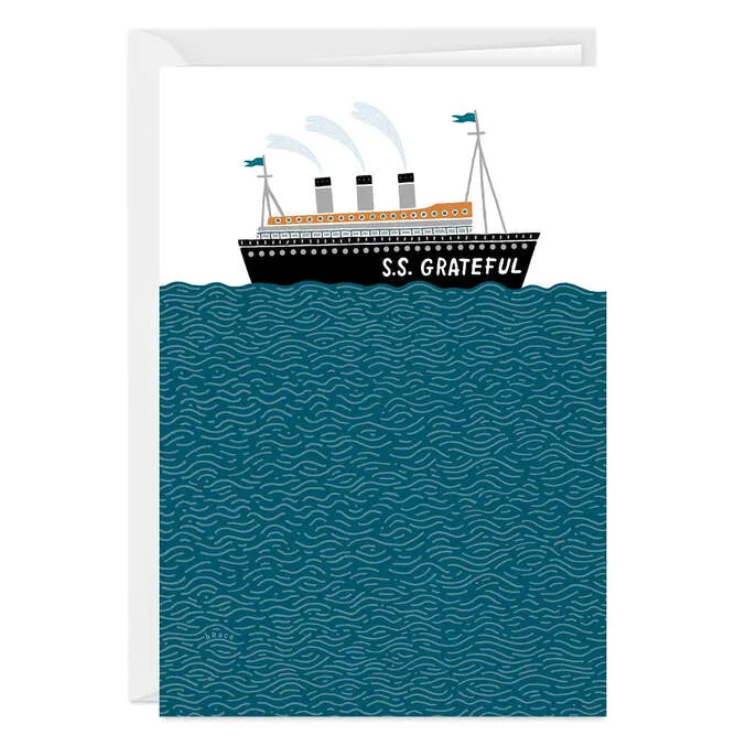 Ship S.S. Grateful Thank-You Photo Card