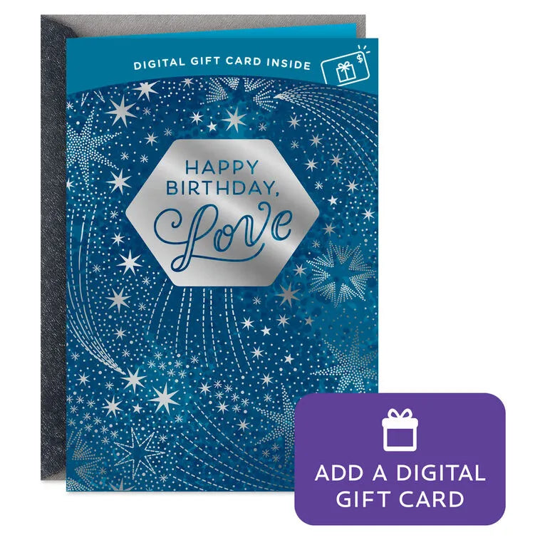 Love You Gift Card Greeting Romantic Birthday Card