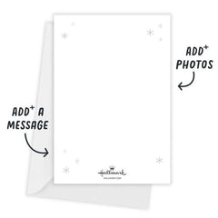 Simple Silver Snowflakes Flat Holiday Photo Card