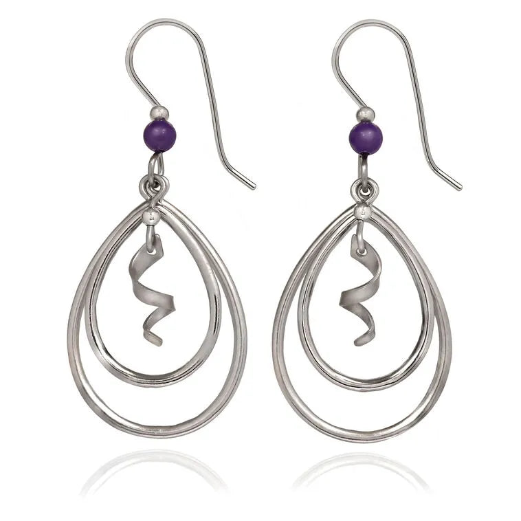 Silver Forest Silver Metal Nested Teardrop Earrings
