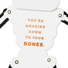 Poseable Skeleton on Skateboard Paper Craft Halloween Card