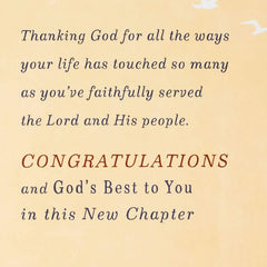 God's Best to You Religious Retirement Card for Pastor