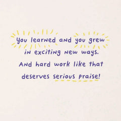 Hard Work Deserves Serious Praise Elementary School Graduation Card