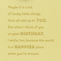 You Make the World a Happier Place Birthday Card With Wearable Pin