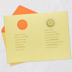 You Make the World a Happier Place Birthday Card With Wearable Pin
