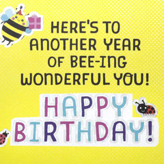 Bee Happy Birthday Card for Kids