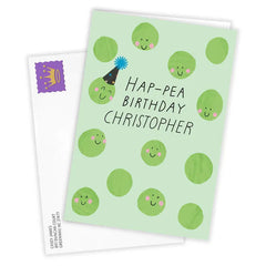 Hap-pea Day Funny Custom Birthday Card