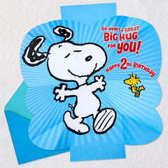 Peanuts® Snoopy and Woodstock Pop-Up Hug 2nd Birthday Card