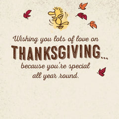 Peanuts® Snoopy and Woodstock Lots of Love Thanksgiving Card