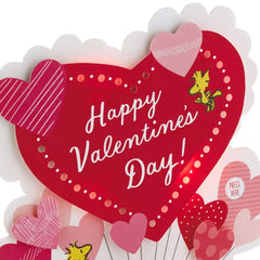 Peanuts® Snoopy and Woodstock Happy Heart Day Musical 3D Pop-Up Valentine's Day Card With Light