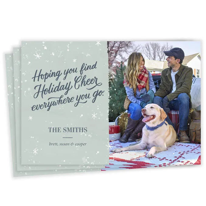 Snowy Cheer Flat Holiday Photo Card