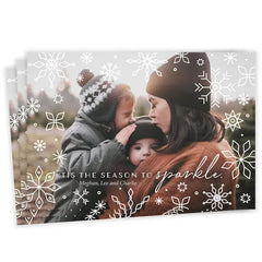 Season of Sparkle Snowflakes Flat Holiday Photo Card