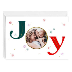 Joy and Snowflakes Custom Christmas Card