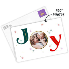 Joy and Snowflakes Custom Christmas Card