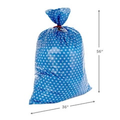56" Snowflakes and Santa Face 2-Pack Giant Plastic Christmas Gift Bags