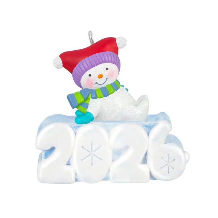 Mini A Snowy 2026 Ornament With Light, 1.25"