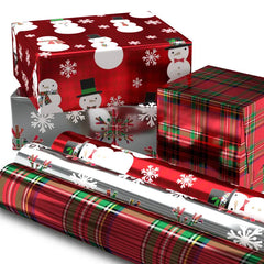 Snow Merry 3-Pack Foil Christmas Wrapping Paper Assortment, 60 sq. ft.