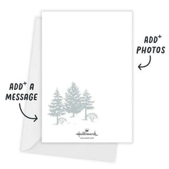 Snowy Red Truck Flat Christmas Photo Card