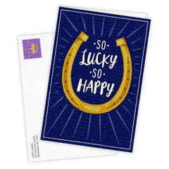 So Lucky So Happy Horseshoe Custom Love Card
