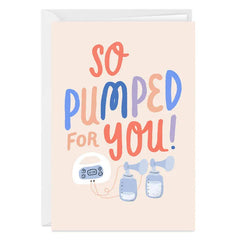 So Pumped for You Funny Custom New Mom Card