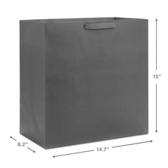 15" Gray Extra-Deep Gift Bag