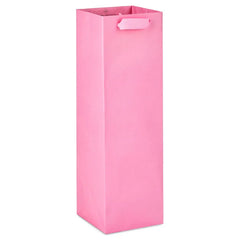 13" Solid Pink Wine Gift Bag