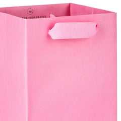 13" Solid Pink Wine Gift Bag