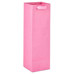13" Solid Pink Wine Gift Bag