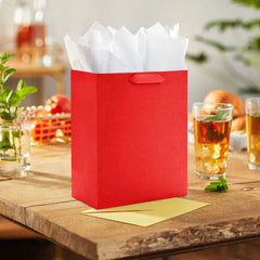 6.5" Solid Red Small Gift Bag