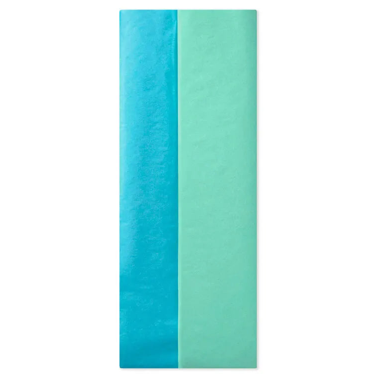 Solid Turquoise/Mint 2-Pack Tissue Paper, 6 sheets
