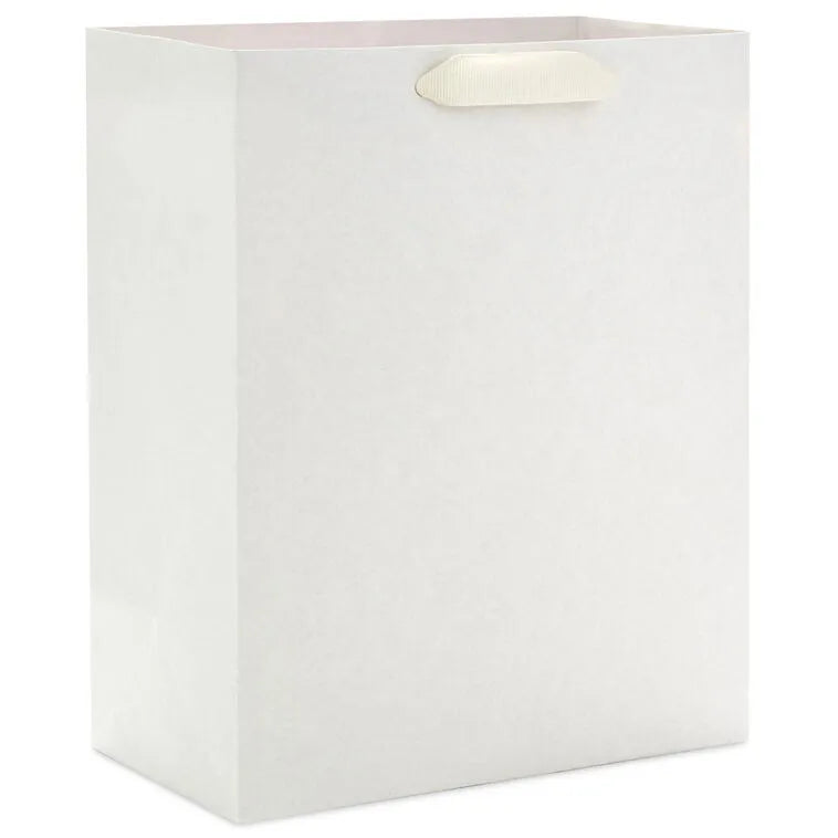 9.6" Solid White Medium Gift Bag
