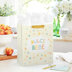 13" Dulce Bebé Stars on Yellow Large Gift Bag