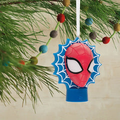 Marvel Spider-Man Face on Web Hallmark Ornament With Light