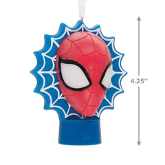 Marvel Spider-Man Face on Web Hallmark Ornament With Light
