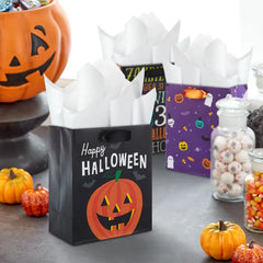6.5" Spooky Time 6-Pack Assorted Small Halloween Gift Bag Bundle