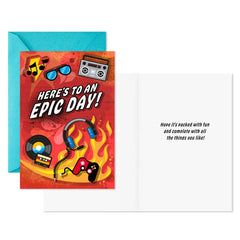 Sports and Music Fun Birthday Cards for Kids, Pack of 10