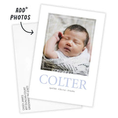 Square Frame Blue Birth Announcement