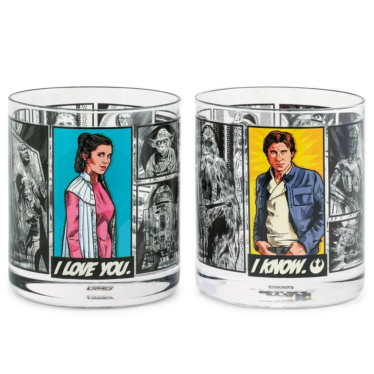 Star Wars™ Han Solo™ and Princess Leia™ Drinking Glasses, Set of 2