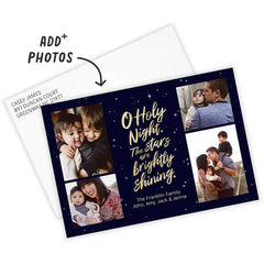 Starry O Holy Night Flat Christmas Photo Card