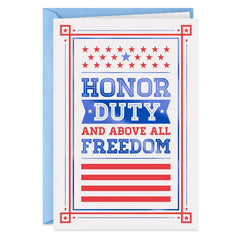 Grateful for Your Service Stars and Stripes Veterans Day Card