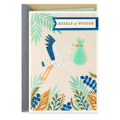 Bundle of Wonder New Baby Boy Card
