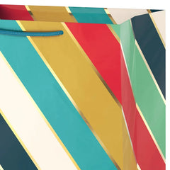 13" Multicolor Diagonal Stripes Large Gift Bag