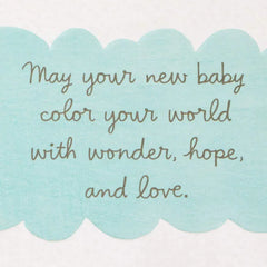Sun and Cloud With Rainbow Streamers New Baby Card