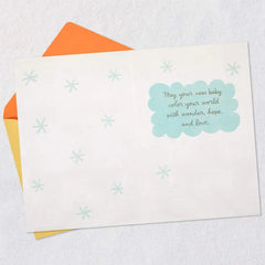 Sun and Cloud With Rainbow Streamers New Baby Card