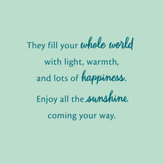 Enjoy the Sunshine Coming Your Way Gift Card Greeting New Baby Card