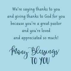 Giving Thanks to God for You Religious Clergy Appreciation Card for Pastor