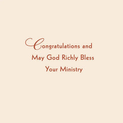 As You Enter the Lord's Service Religious Congratulations Card